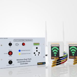 Swarn Jal Wireless Water Level Controller for Overhead & Underground Tank | 25-Floor / 3 km Range | Auto ON-Off Pump/Motor Control | Dual Tank Level Indication | 3 Selectable Modes | 1 Year Warranty | Model: WL-A-SM-DRP